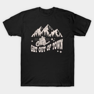 Get Out Of Town Motorcycle Design T-Shirt